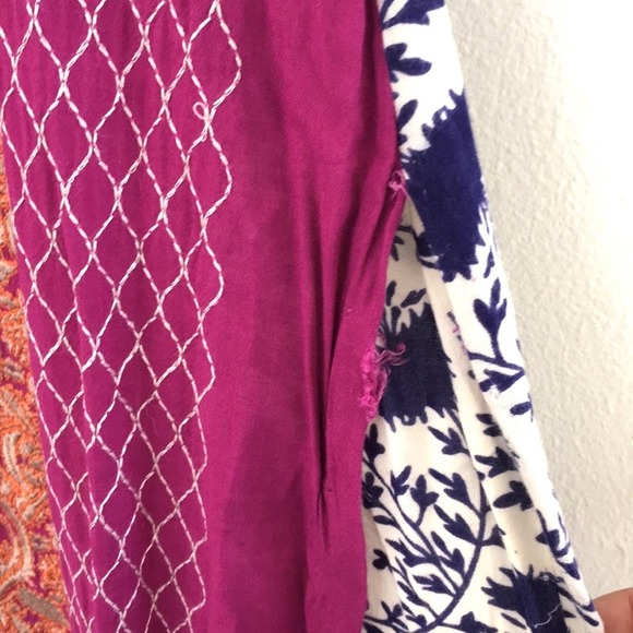 Boho Vintage maxi tunic side slits signs of wear dress or maxi top coverup top - Picture 7 of 9